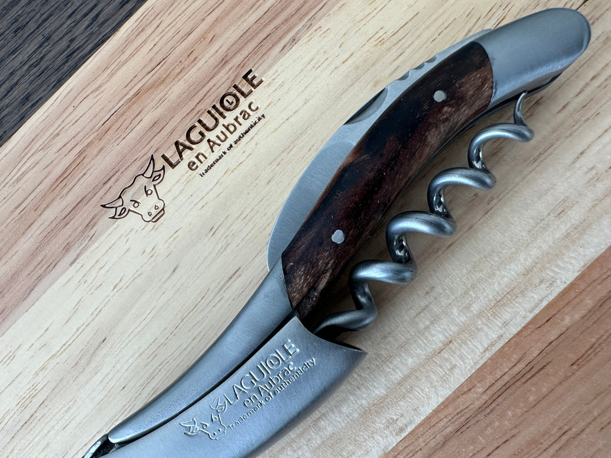 Handcrafted Sommelier Waiter's Corkscrew with Grapevine Wood Handle by Laguiole en Aubrac
