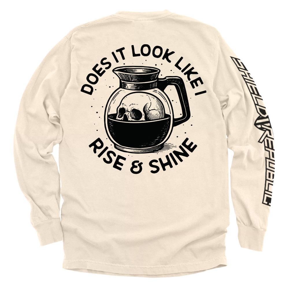 Does It Look Like I Rise & Shine Shield Republic long sleeve t-shirt | Relic & Reel