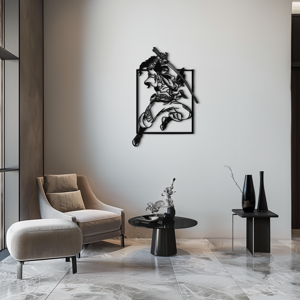 Yasuo Sword Silhouette Metal Wall Art - League of Legends-Inspired Steel Decor- KAF486