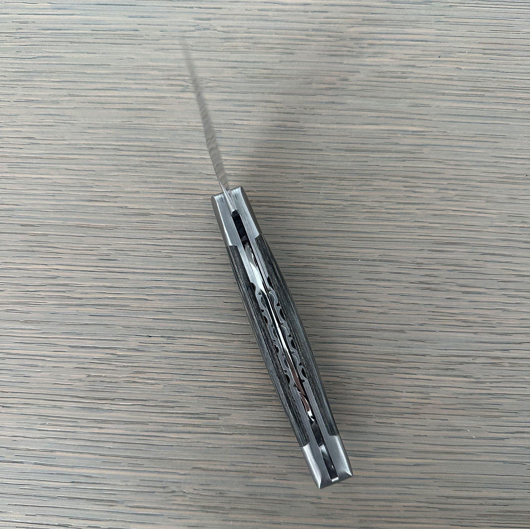 Laguiole en Aubrac Double Plated Knife Grey Pakka Handle, 4.7"