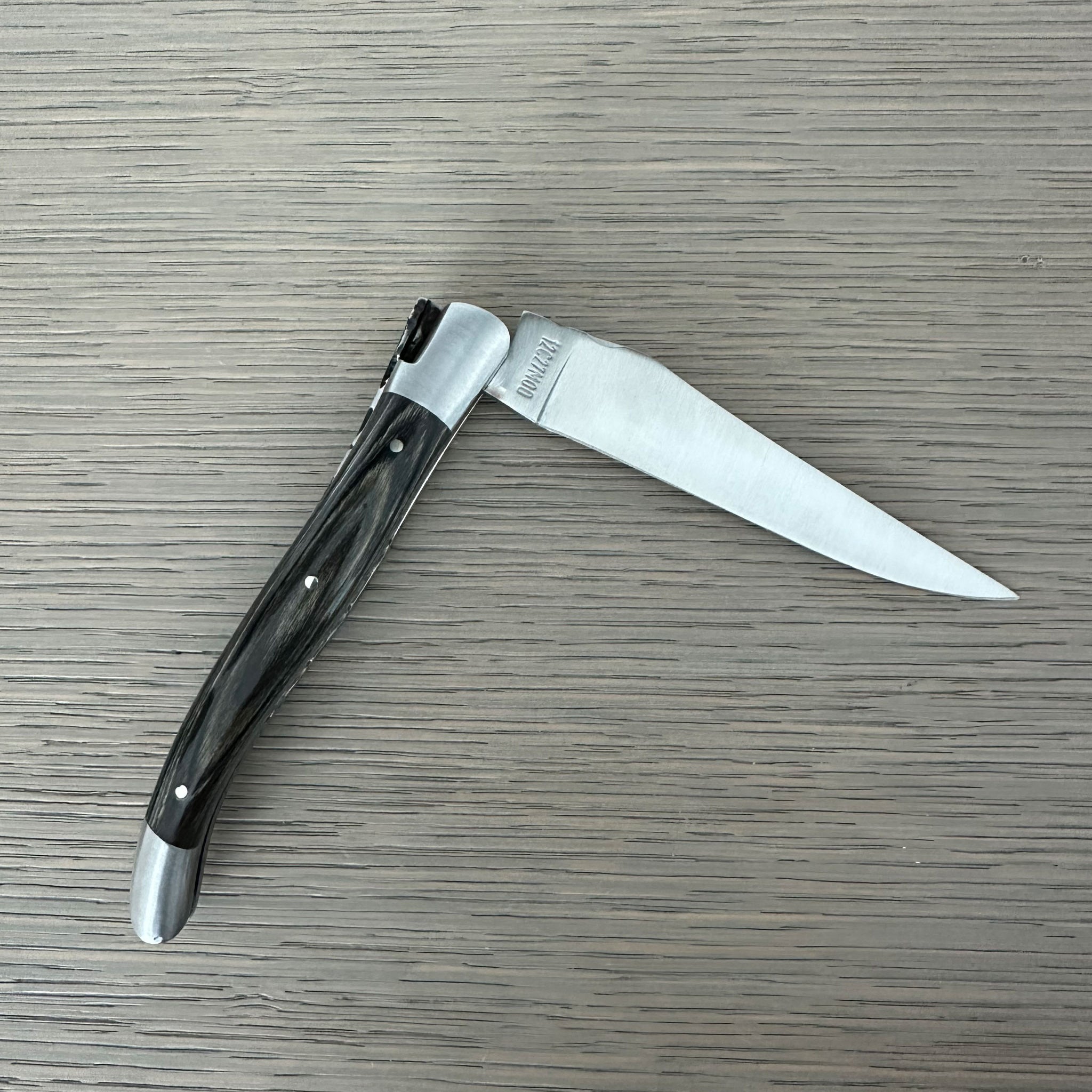 Laguiole en Aubrac Double Plated Knife Grey Pakka Handle, 4.7"