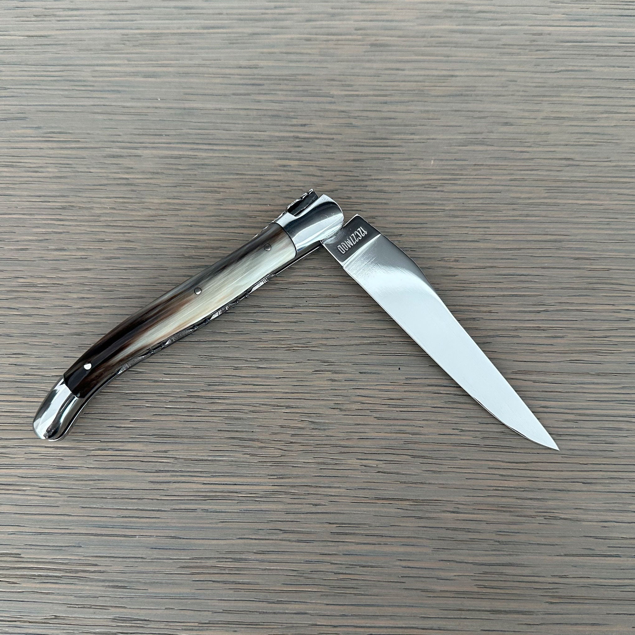 Laguiole en Aubrac Double Plated Folding Knife - Solid Horn, 4.75"