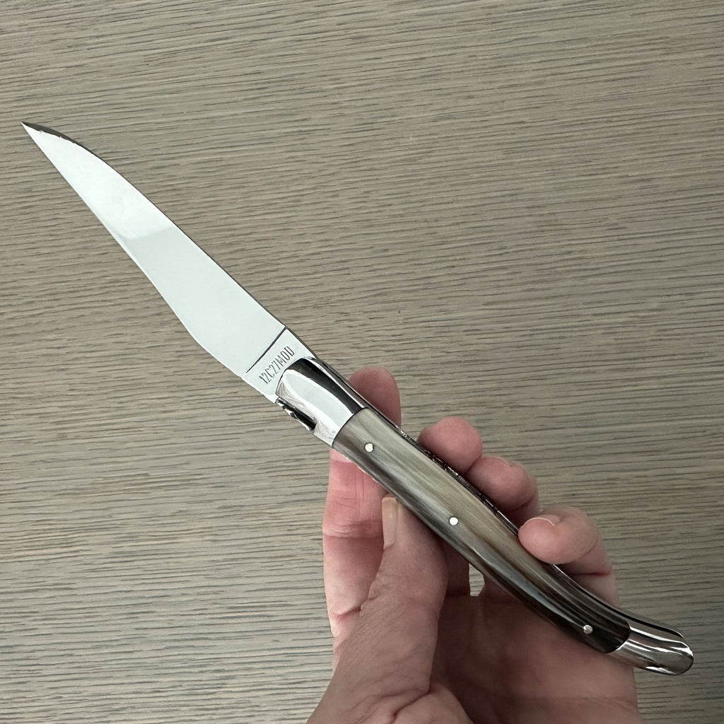 Laguiole en Aubrac Double Plated Folding Knife - Solid Horn, 4.75"