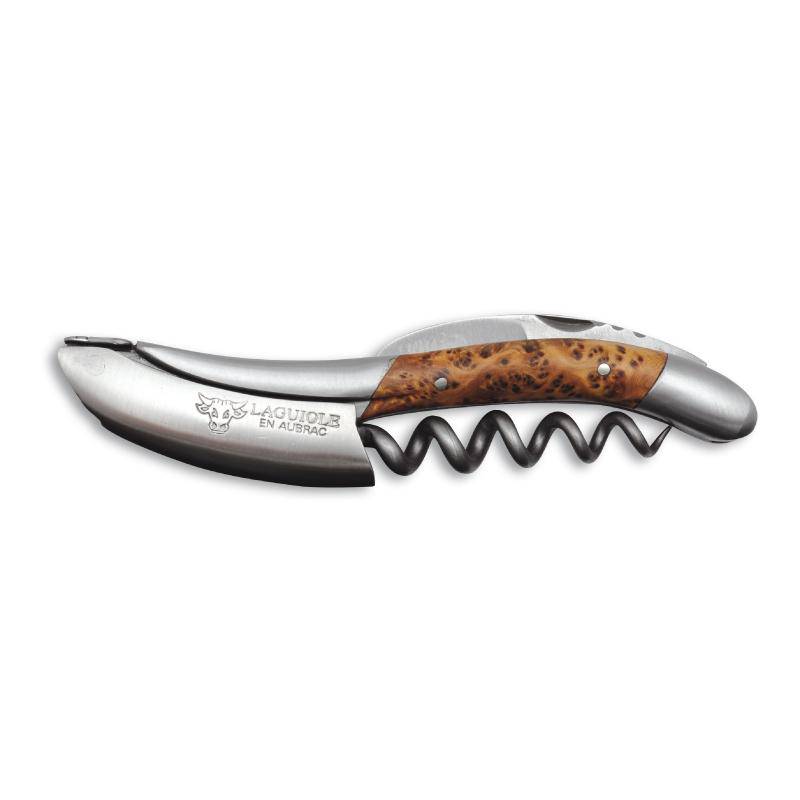 Handcrafted Sommelier Waiter's Corkscrew with Juniper Wood Handle by Laguiole en Aubrac