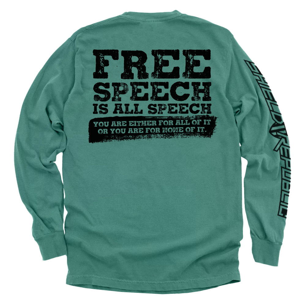 Free Speech Is All Speech graphic long sleeve t-shirt - Shield Republic