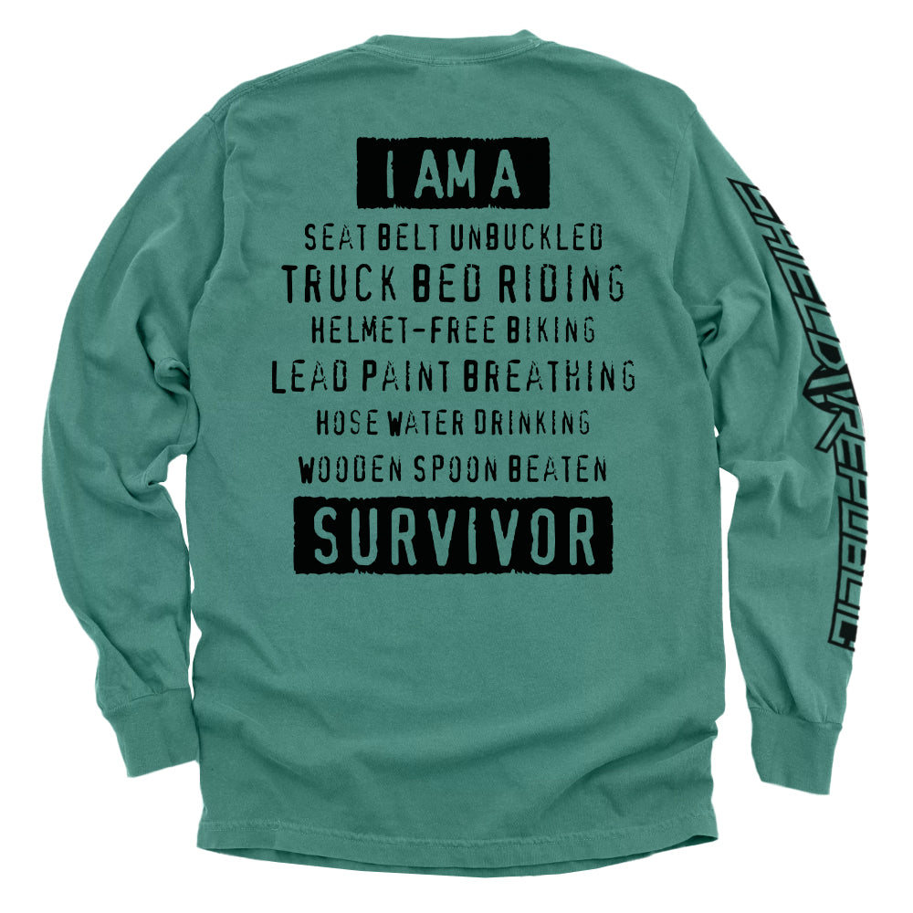 I'm A Hard Times Survivor graphic long sleeve t-shirt - Shield Republic