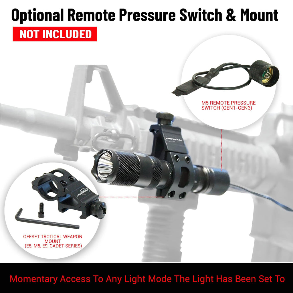 Powertac M5 Gen3 Tactical EDC Flashlight | 2030 Lumens