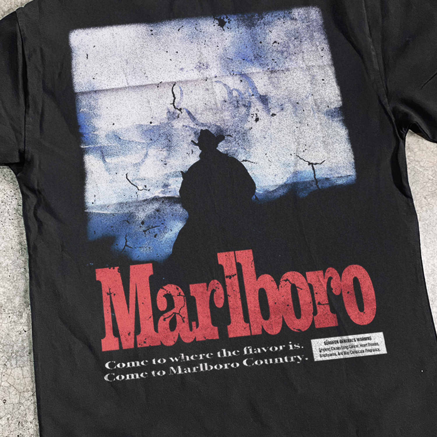 Country 'Herd' Heavy Faded Black Tee