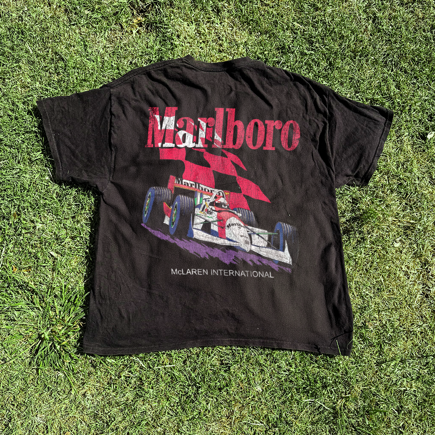 International F1 Racing Washed Black Vintage Tee
