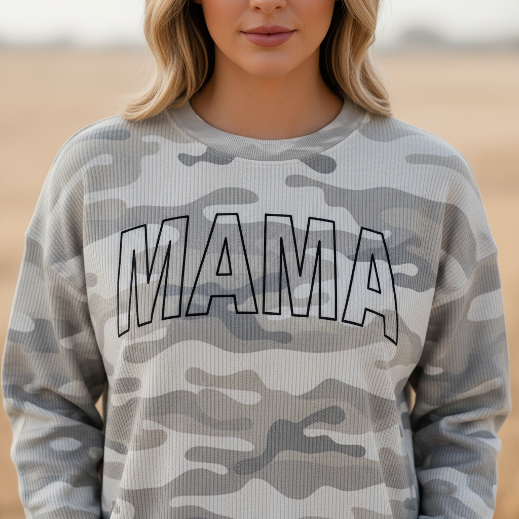 Mama Outline Grey sweatshirt - Shield Republic | Relic & Reel