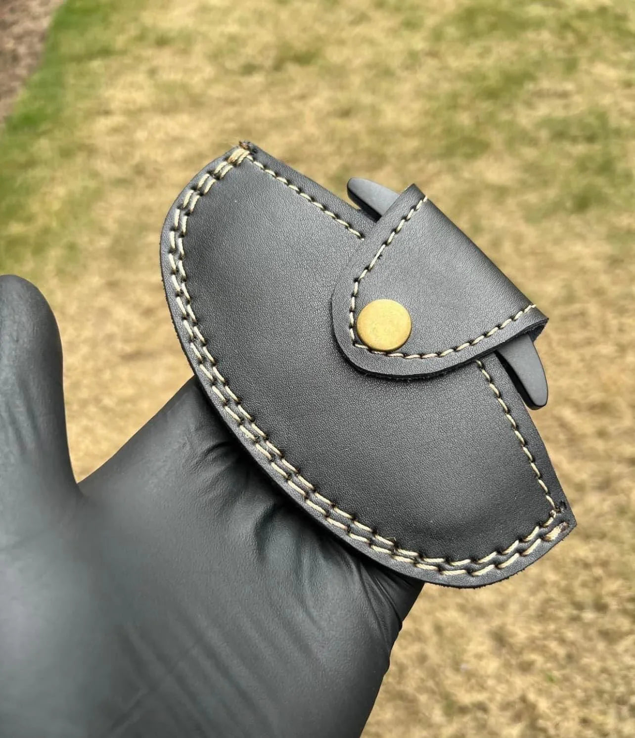Black Steel Knuckle Duster – Matte Finish with Belt Loop Leather Case