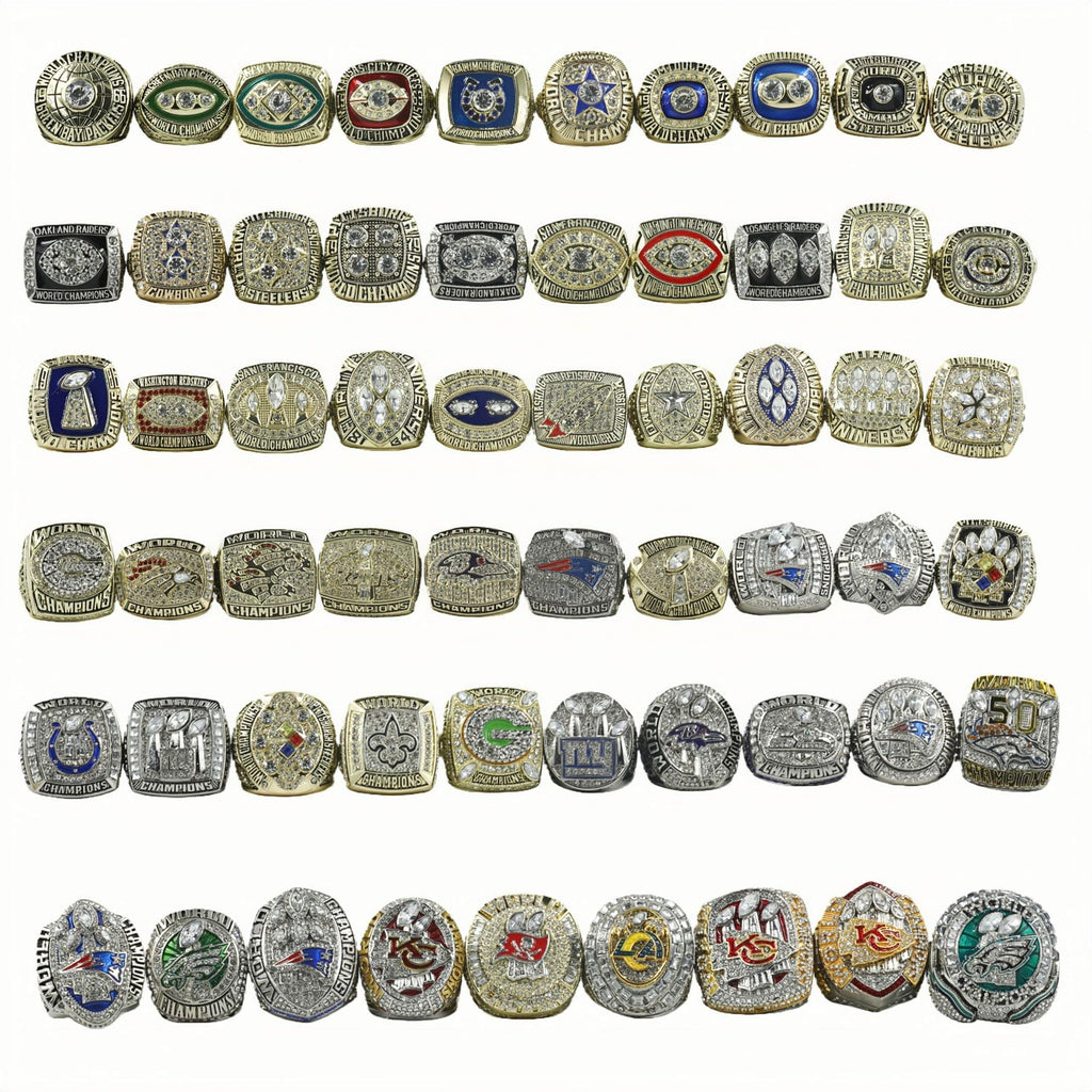 59 Football Championship Rings Set (1966-2024) – Size 11 Collectible
