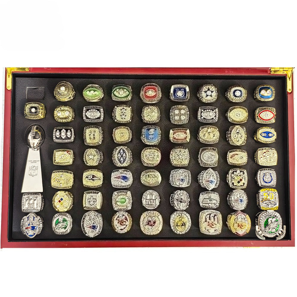 59 Football Championship Rings Set (1966-2024) – Size 11 Collectible