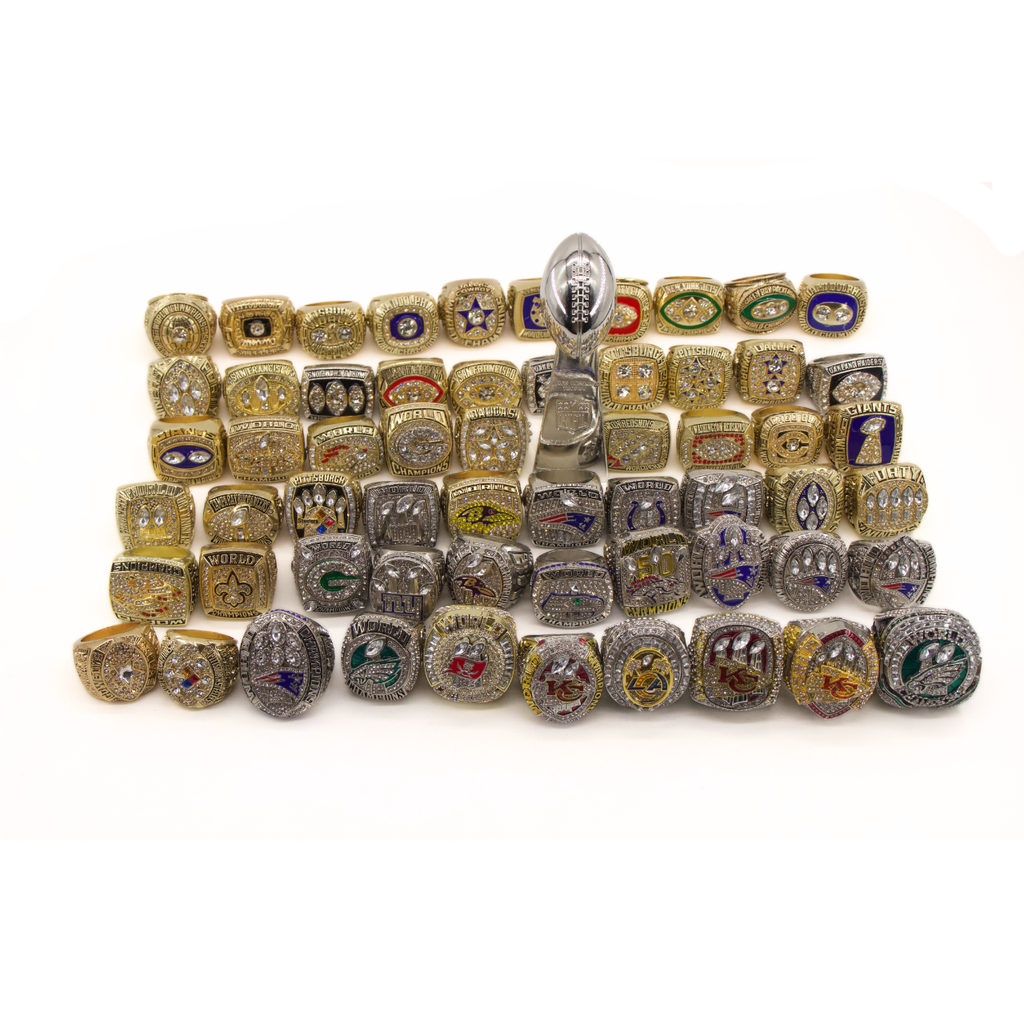 59 Football Championship Rings Set (1966-2024) – Size 11 Collectible
