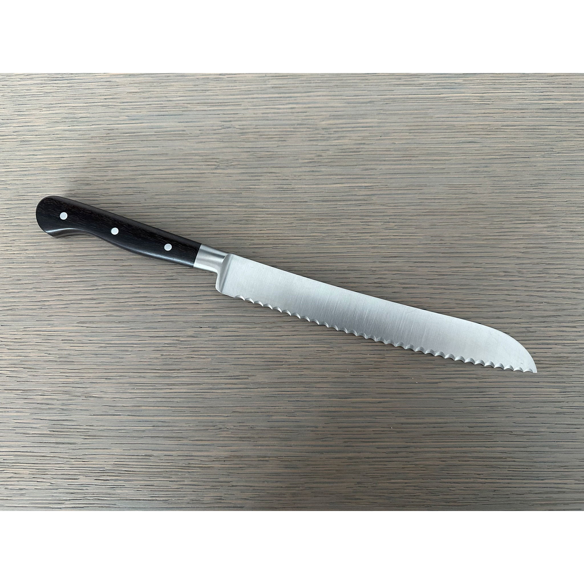 Laguiole en Aubrac Classic Forged Bread Knife With Ebony Wood Handle, 8-in
