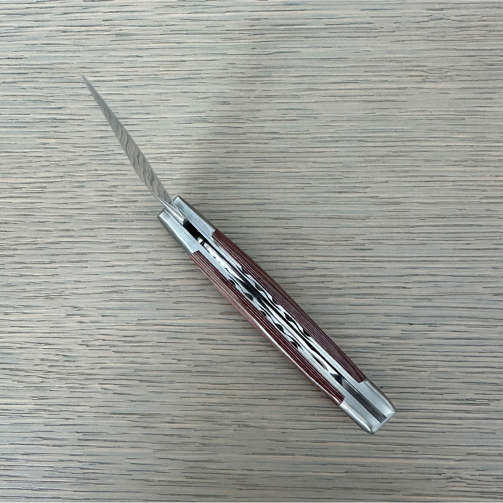 Laguiole en Aubrac Double Plated Knife Red Pakka Handle, 4.7"