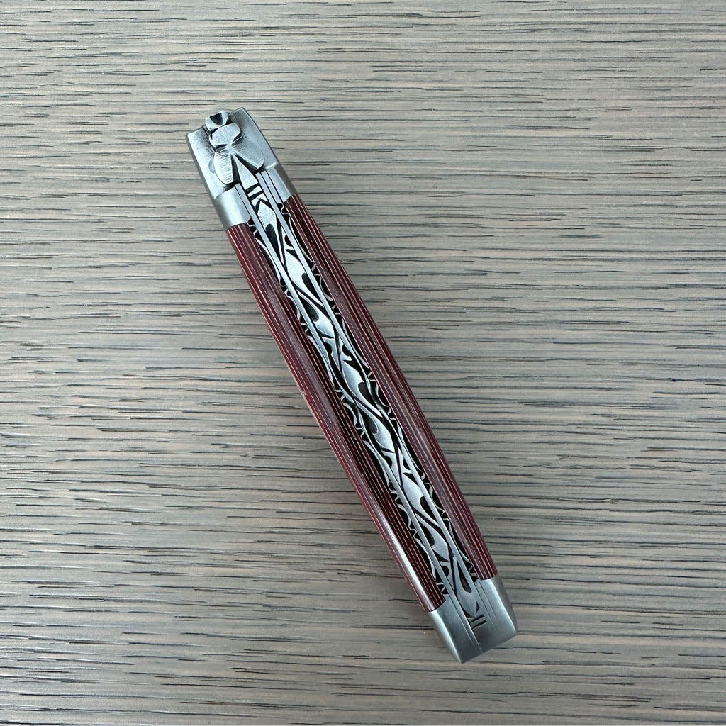 Laguiole en Aubrac Double Plated Knife Red Pakka Handle, 4.7"