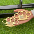 Custom Brass Knuckle with US Flag Engraving