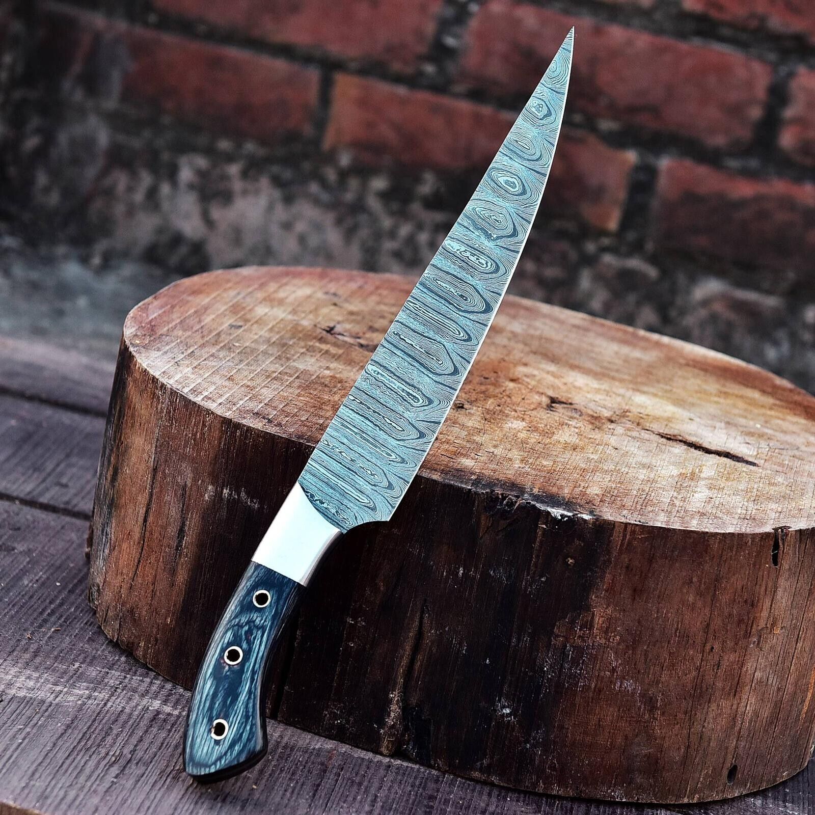 Damascus Steel Best Chef Knife – 7" Custom Handmade with Pakkawood Handle