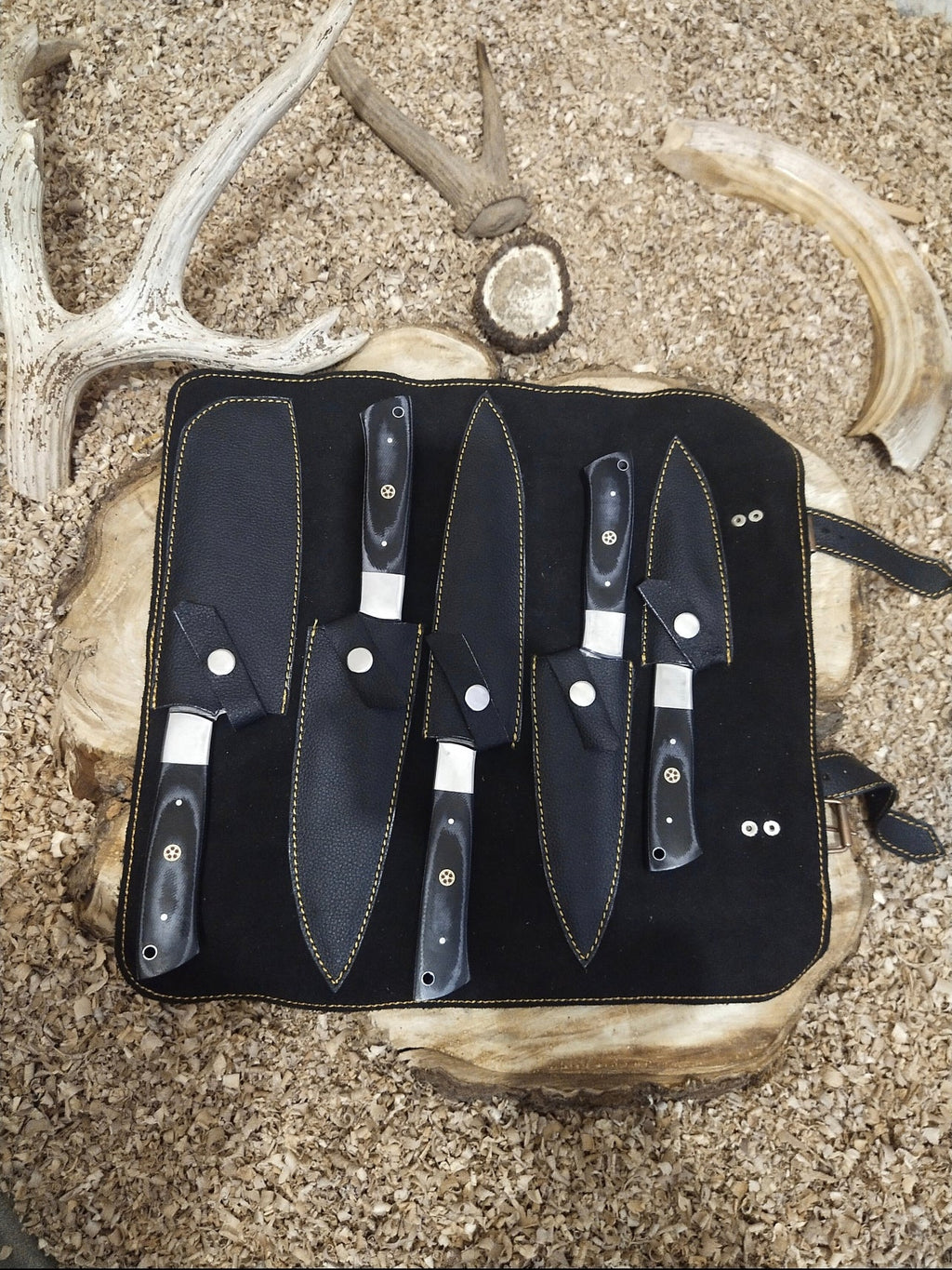 Custom Handmade Damascus Knife Set with G10 Handles – 9 to 13 Inch Blades