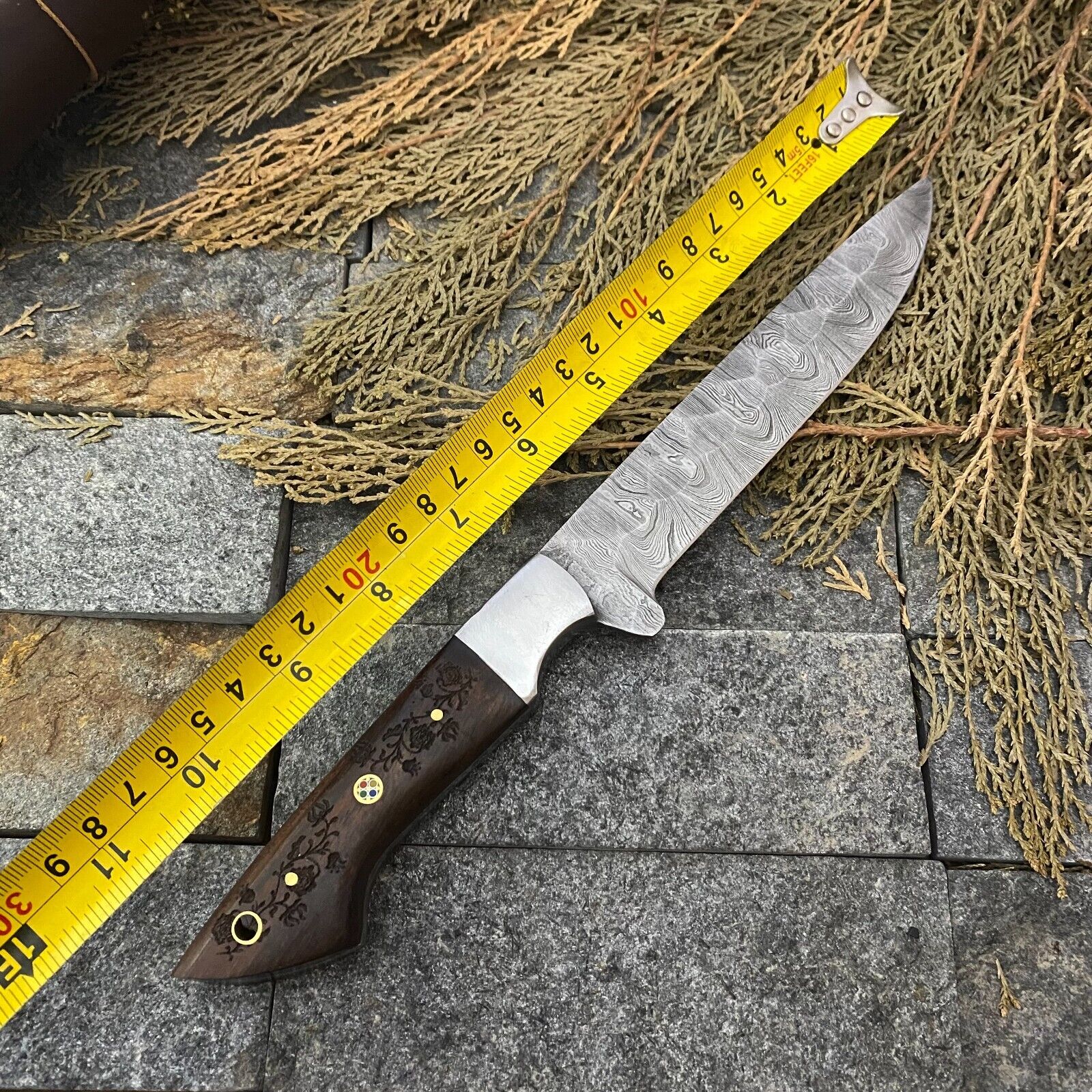 Custom Handmade Knife Set Damascus with Rosewood Handles
