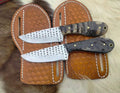 Rustic Cowboy Everyday Carry Knife – Handmade 8" Steel Blade with Sheep Horn Handle & Leather Sheath