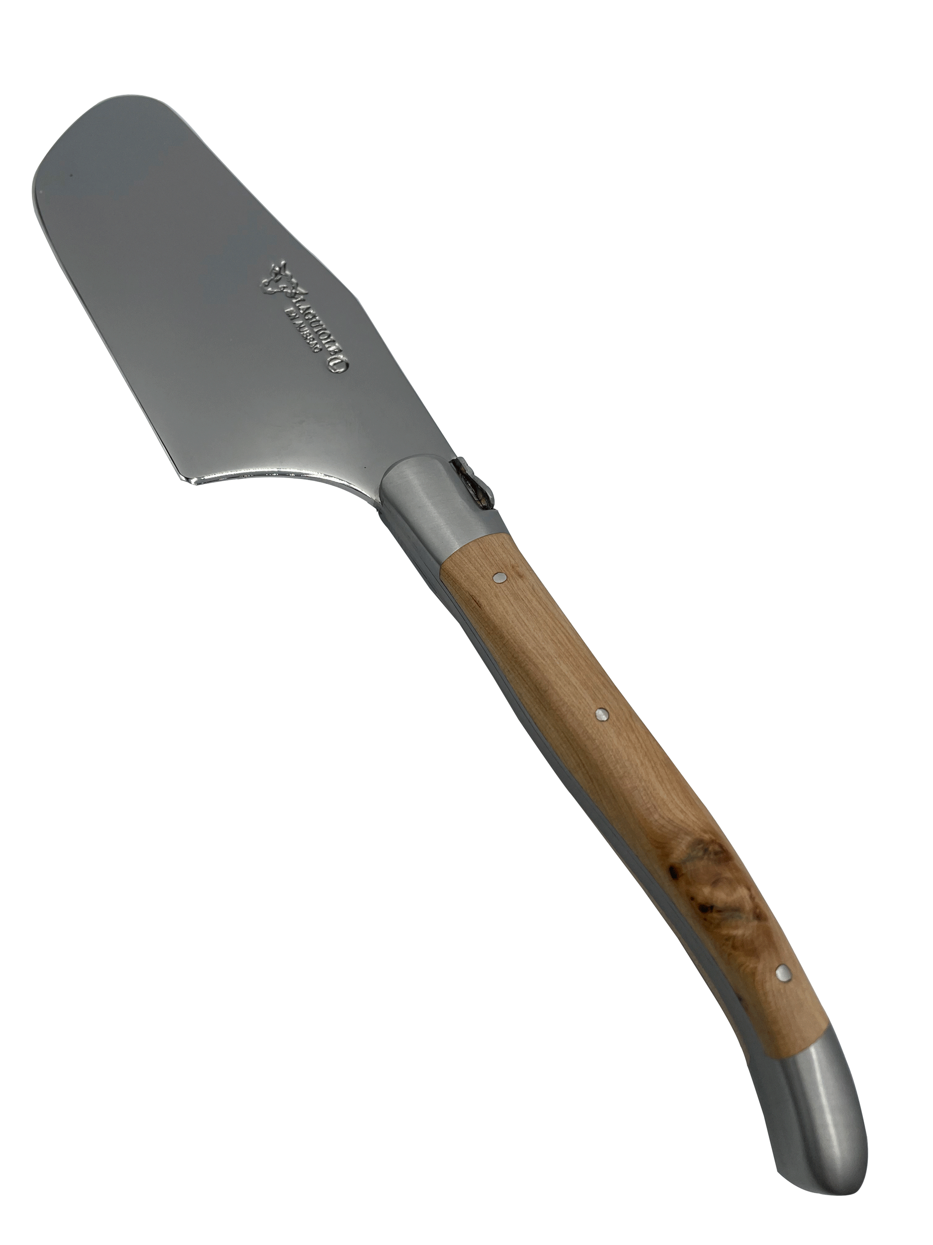 Laguiole en Aubrac Handcrafted 3-Piece Cheese Knife Set with Juniper Wood Handles