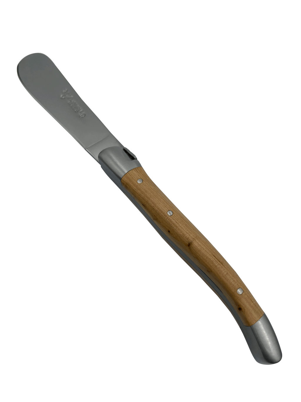 Laguiole en Aubrac Handcrafted 3-Piece Cheese Knife Set with Juniper Wood Handles