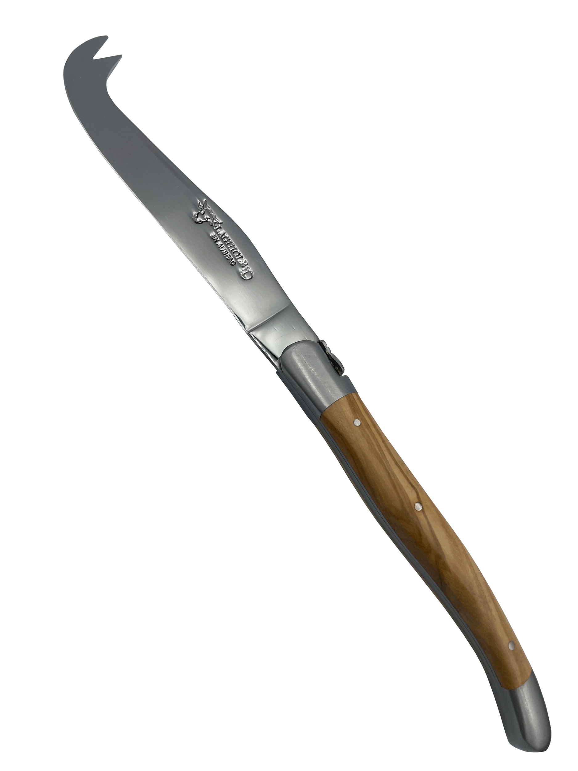Laguiole en Aubrac Handcrafted 3-Piece Cheese Knife Set with Olivewood Handles