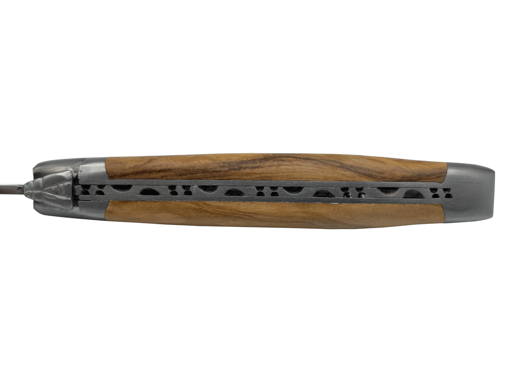 Laguiole en Aubrac Handcrafted 3-Piece Cheese Knife Set with Olivewood Handles
