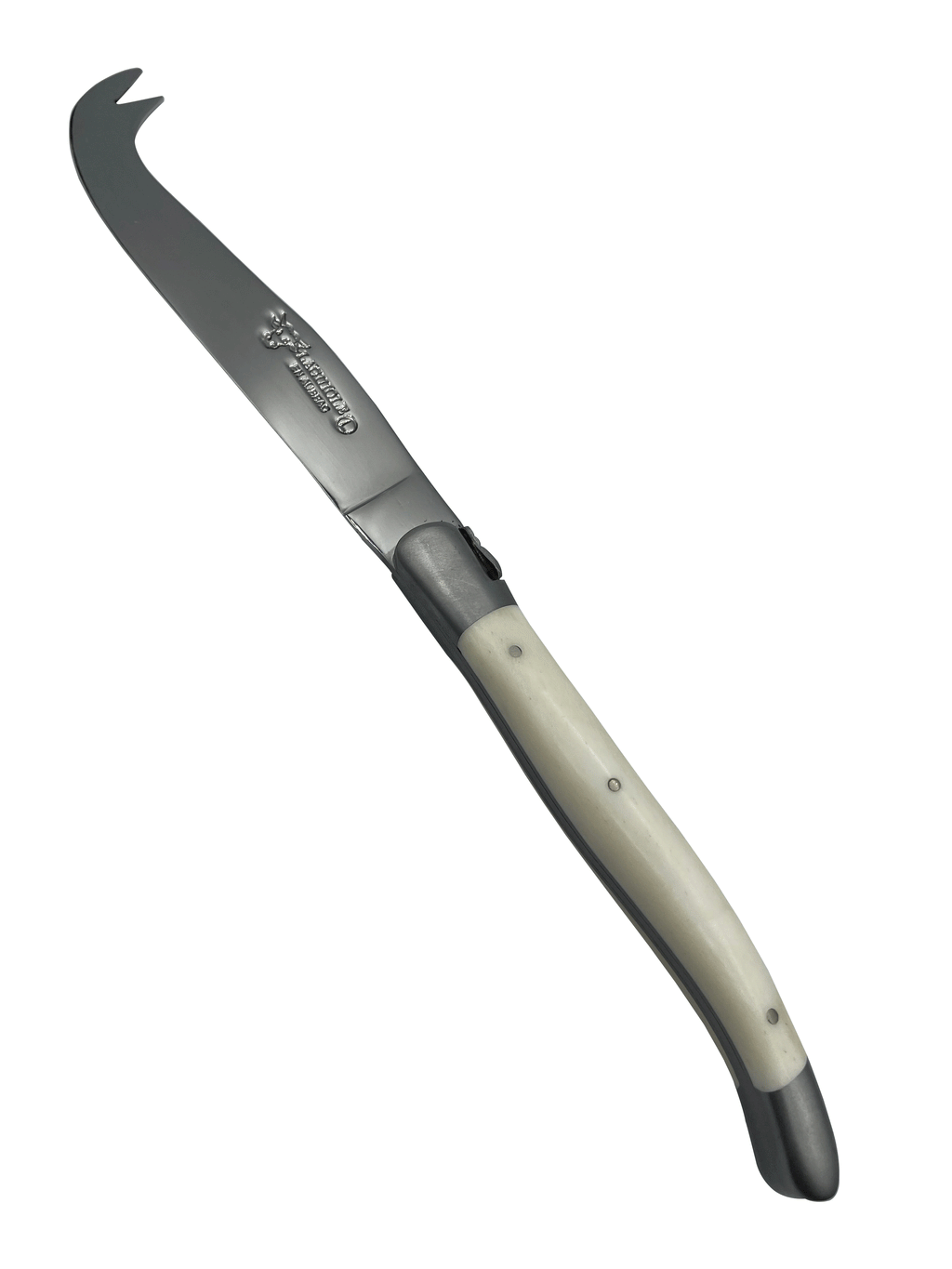Laguiole en Aubrac Handcrafted 3-Piece Cheese Knife Set with Bone Handles