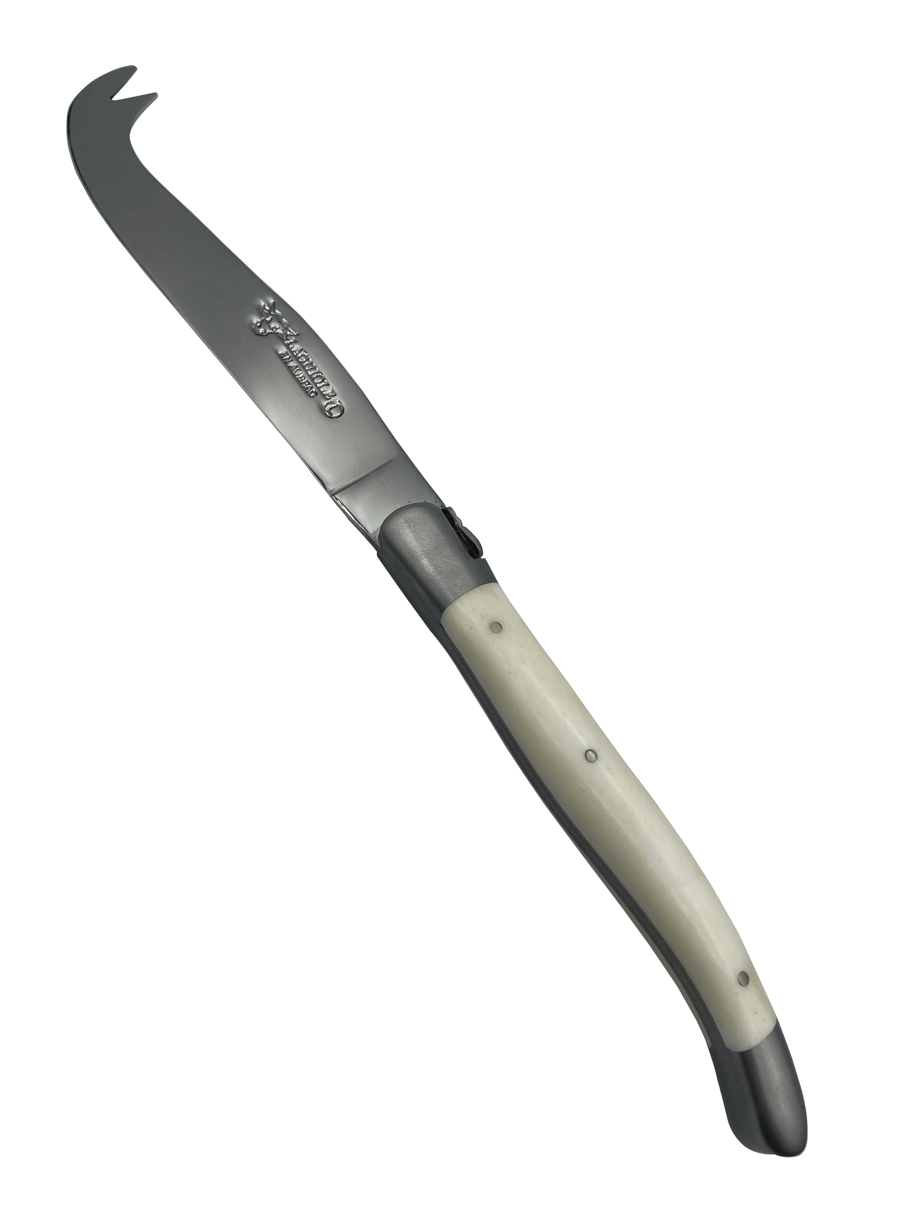 Laguiole en Aubrac Handcrafted 3-Piece Cheese Knife Set with Bone Handles