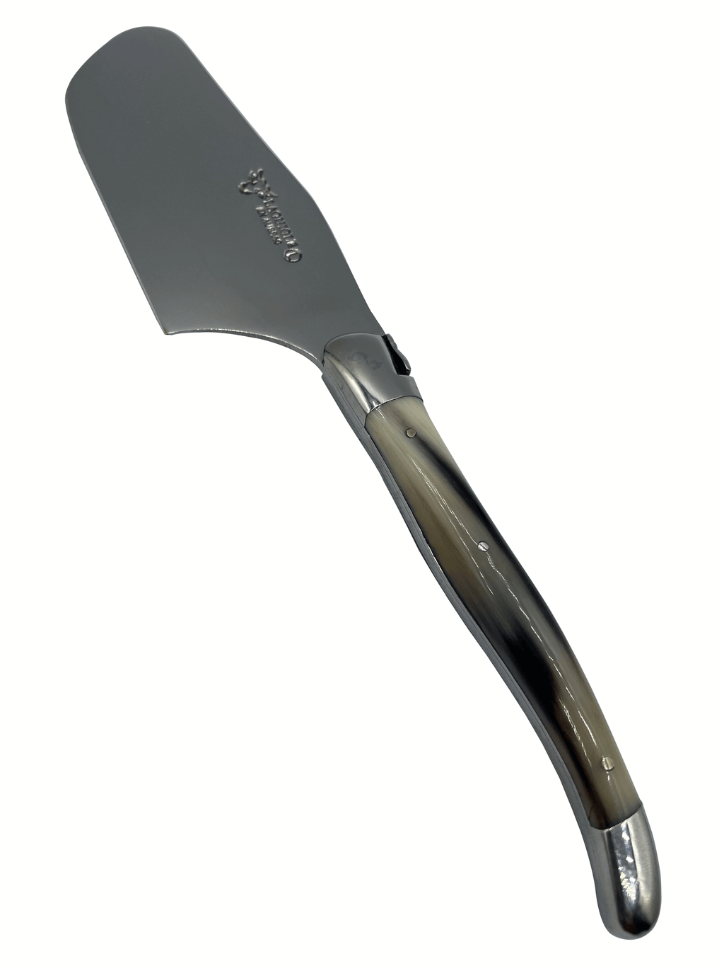 Laguiole en Aubrac Handcrafted 3-Piece Cheese Knife Set with Solid Horn Handles