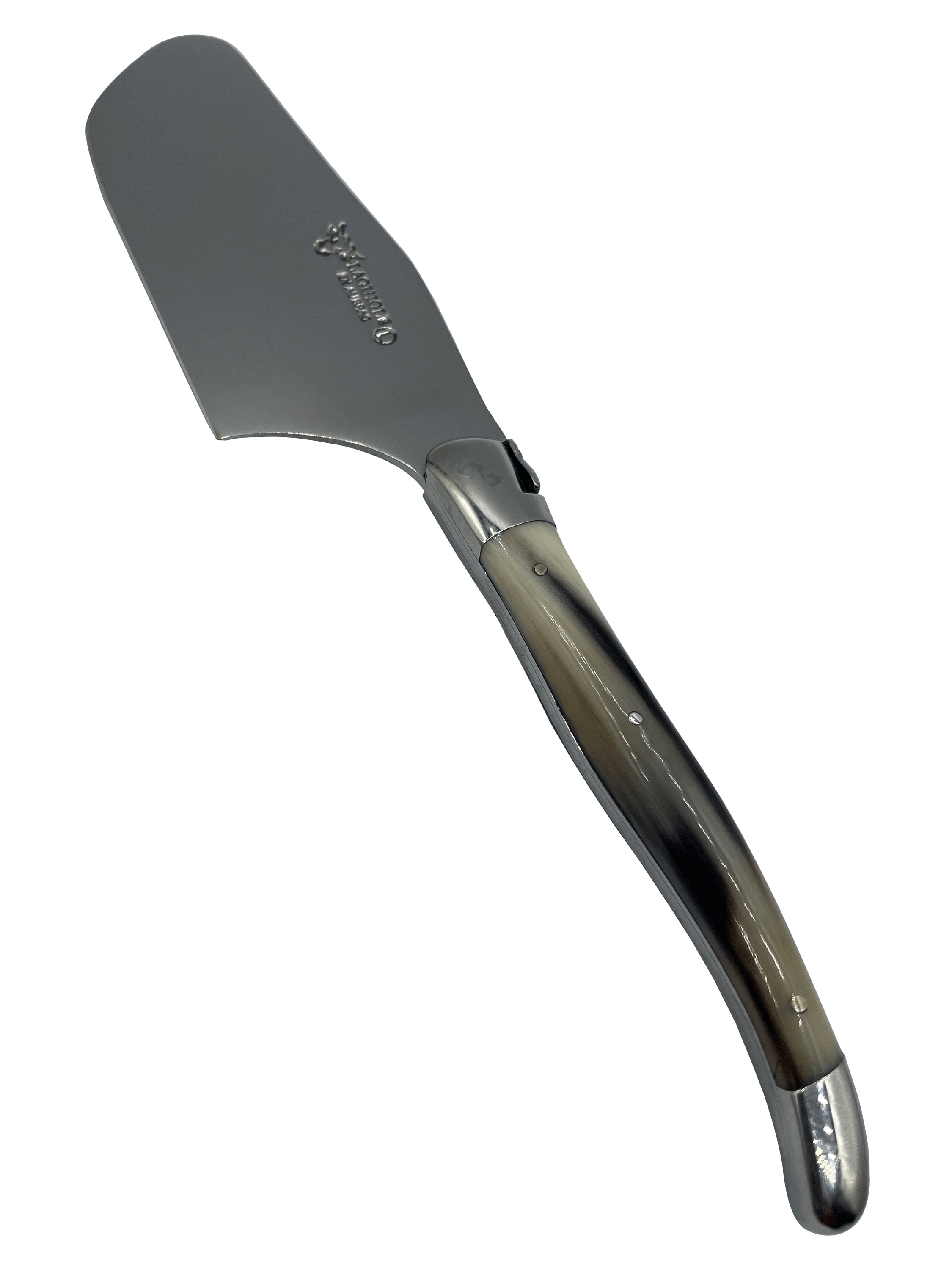 Laguiole en Aubrac Handcrafted 3-Piece Cheese Knife Set with Solid Horn Handles