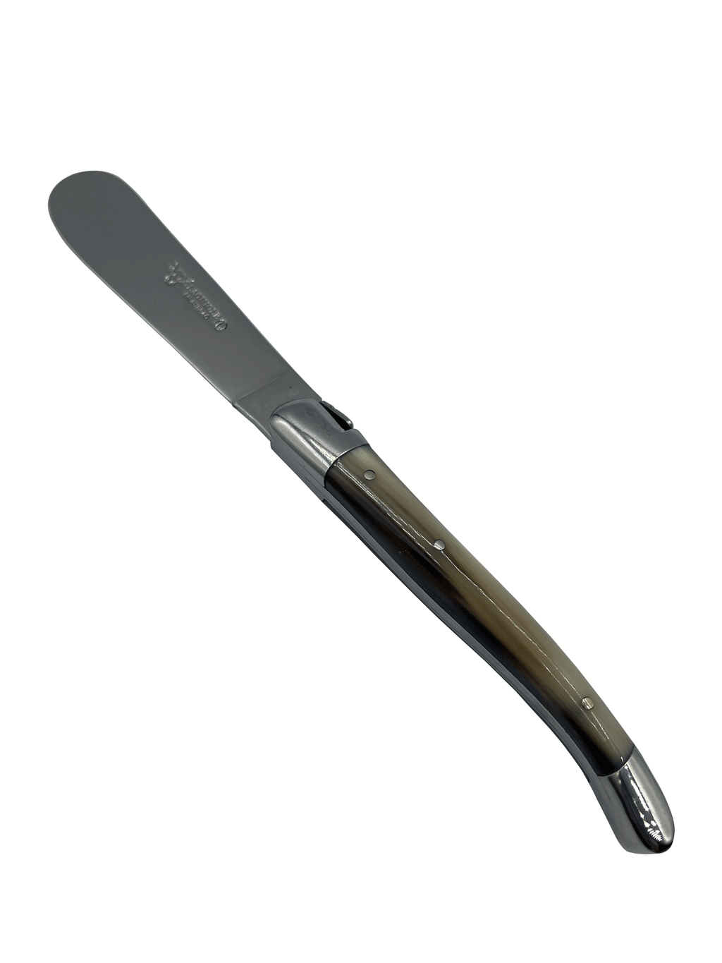 Laguiole en Aubrac Handcrafted 3-Piece Cheese Knife Set with Solid Horn Handles
