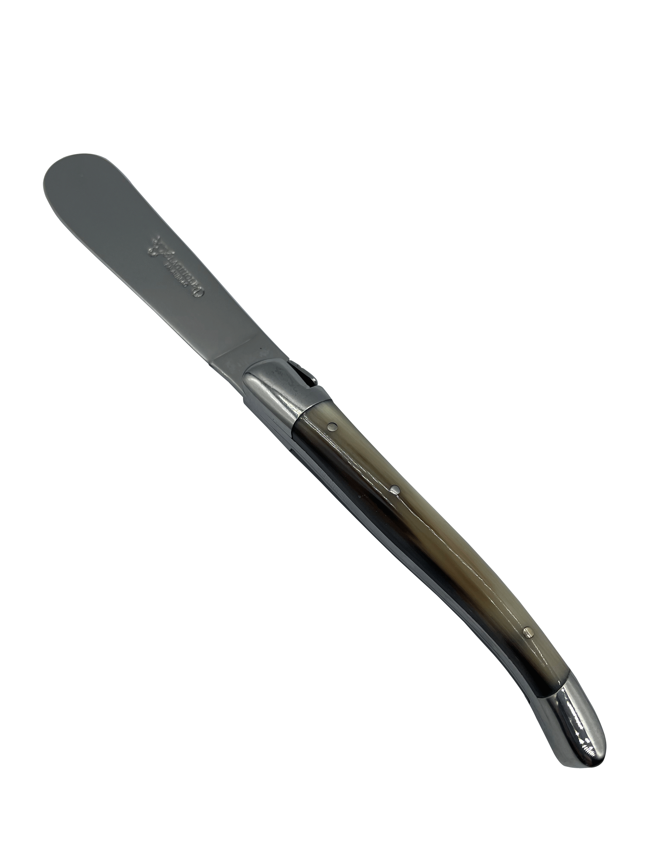 Laguiole en Aubrac Handcrafted 3-Piece Cheese Knife Set with Solid Horn Handles