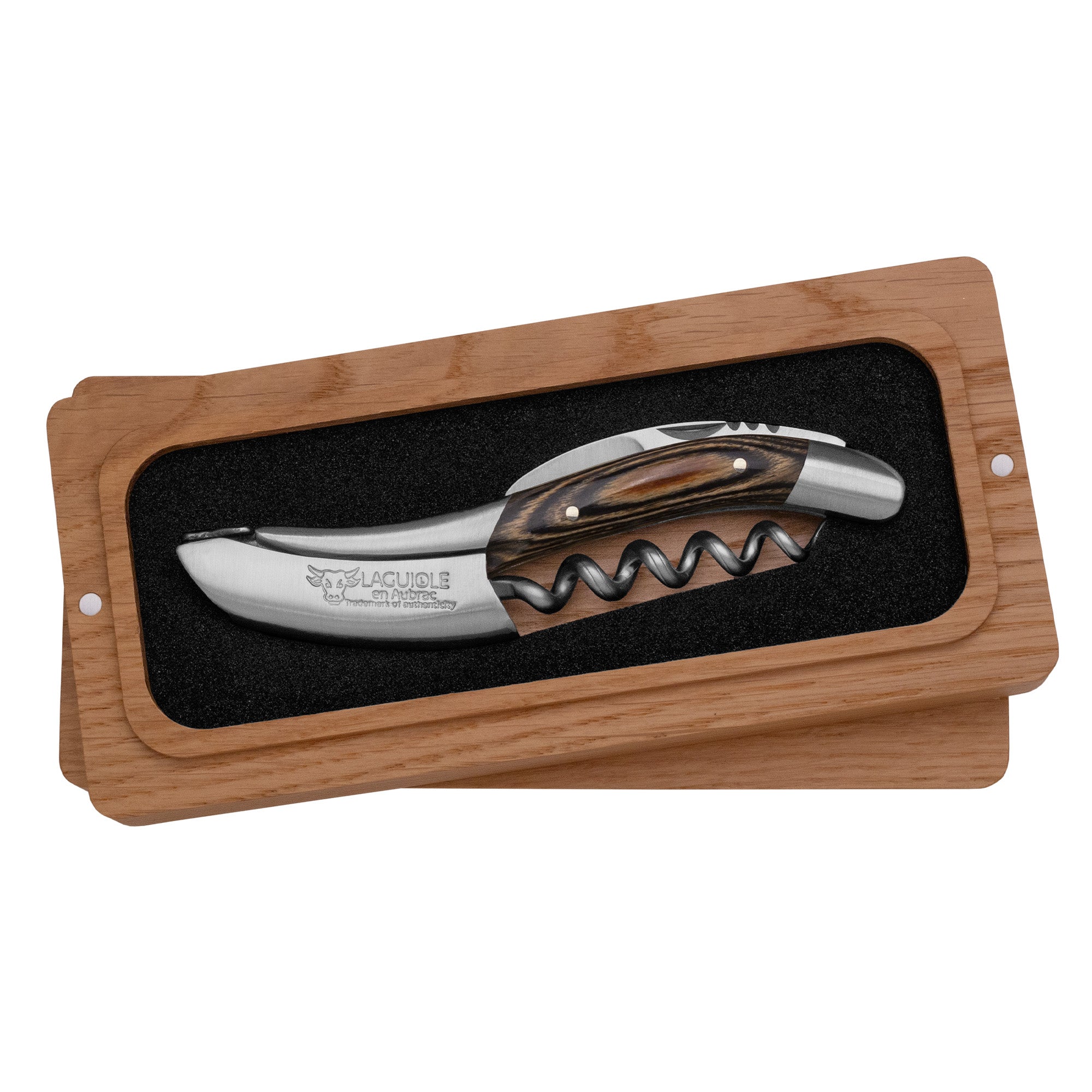 Handcrafted Sommelier Waiter's Corkscrew with Brown Pakkawood Handle by Laguiole en Aubrac