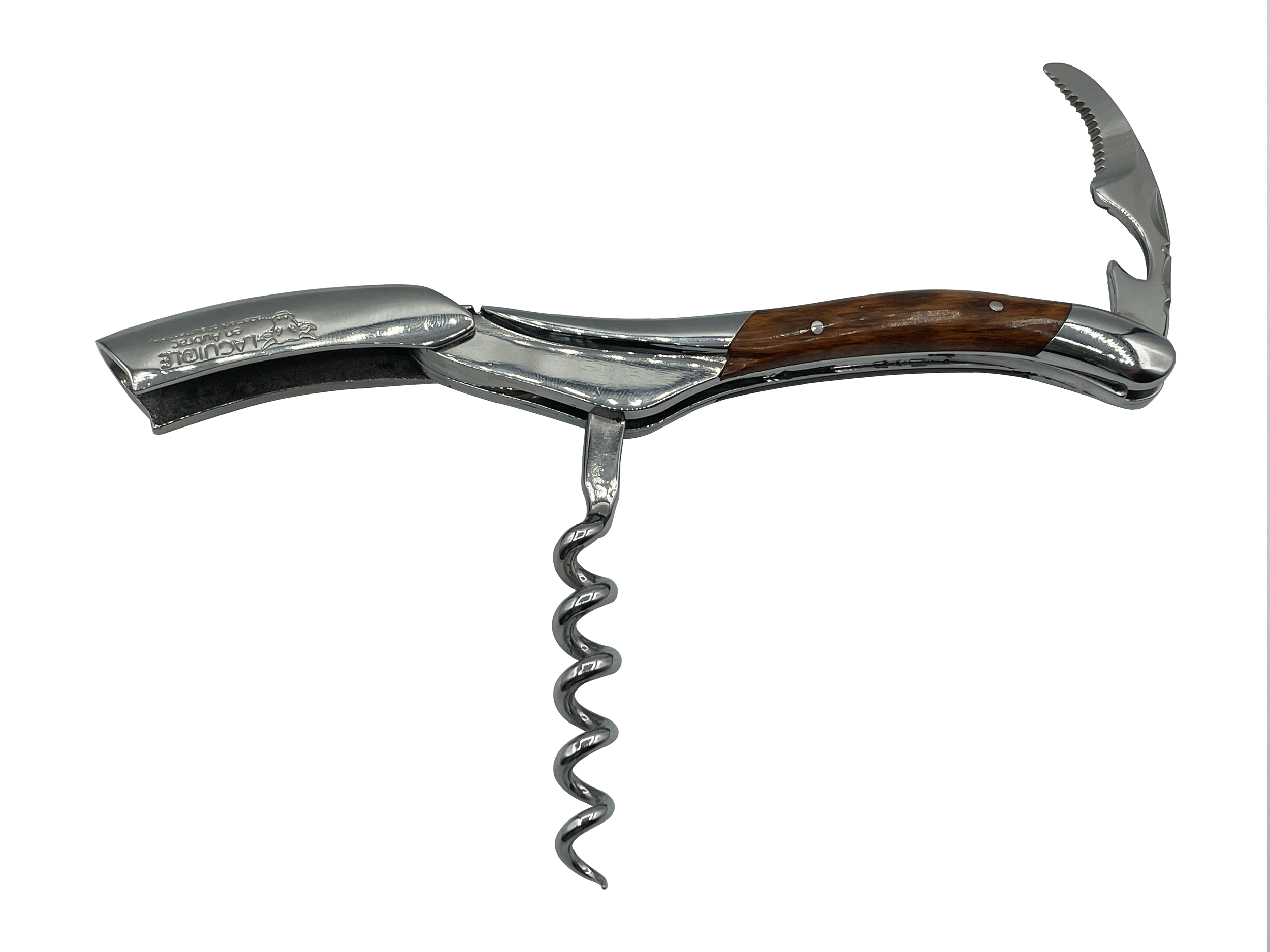 Handcrafted Sommelier Waiter's Corkscrew with Amourette Wood Handle by Laguiole en Aubrac