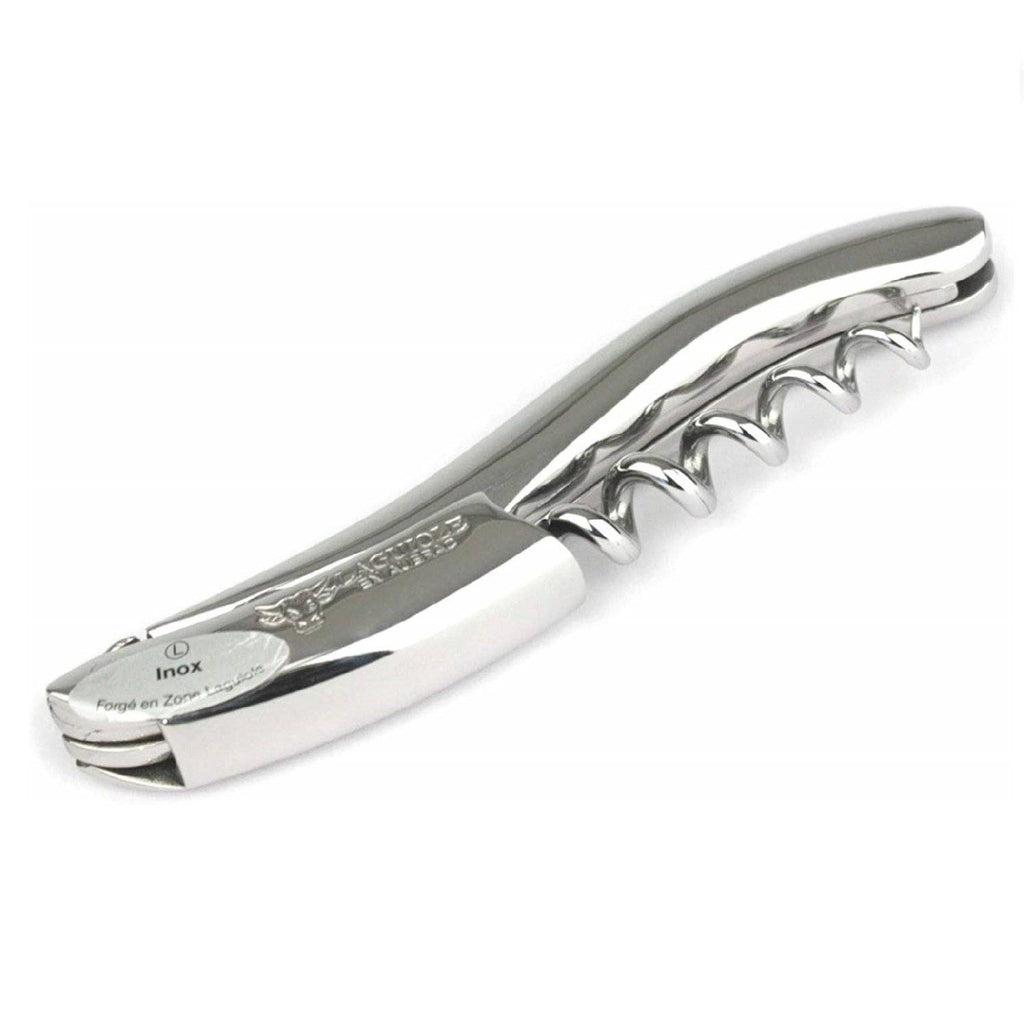 Handcrafted Sommelier Corkscrew Wine Opener with Polished Stainless Steel Handle by Laguiole en Aubrac