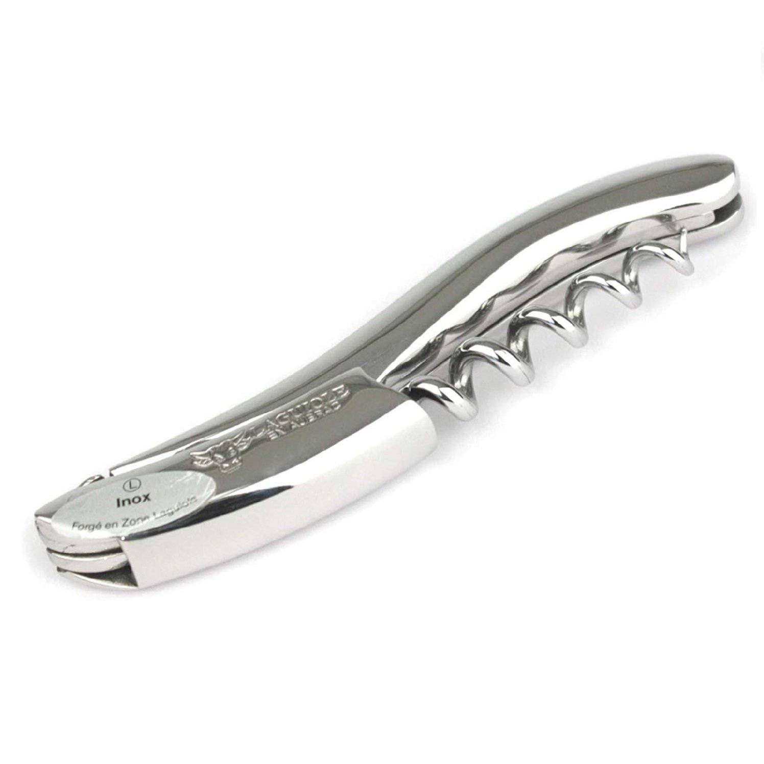 Handcrafted Sommelier Corkscrew Wine Opener with Polished Stainless Steel Handle by Laguiole en Aubrac