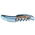 Handcrafted Sommelier Waiter's Corkscrew with Teak Burl Wood Handle, Brushed Bolster by Laguiole en Aubrac