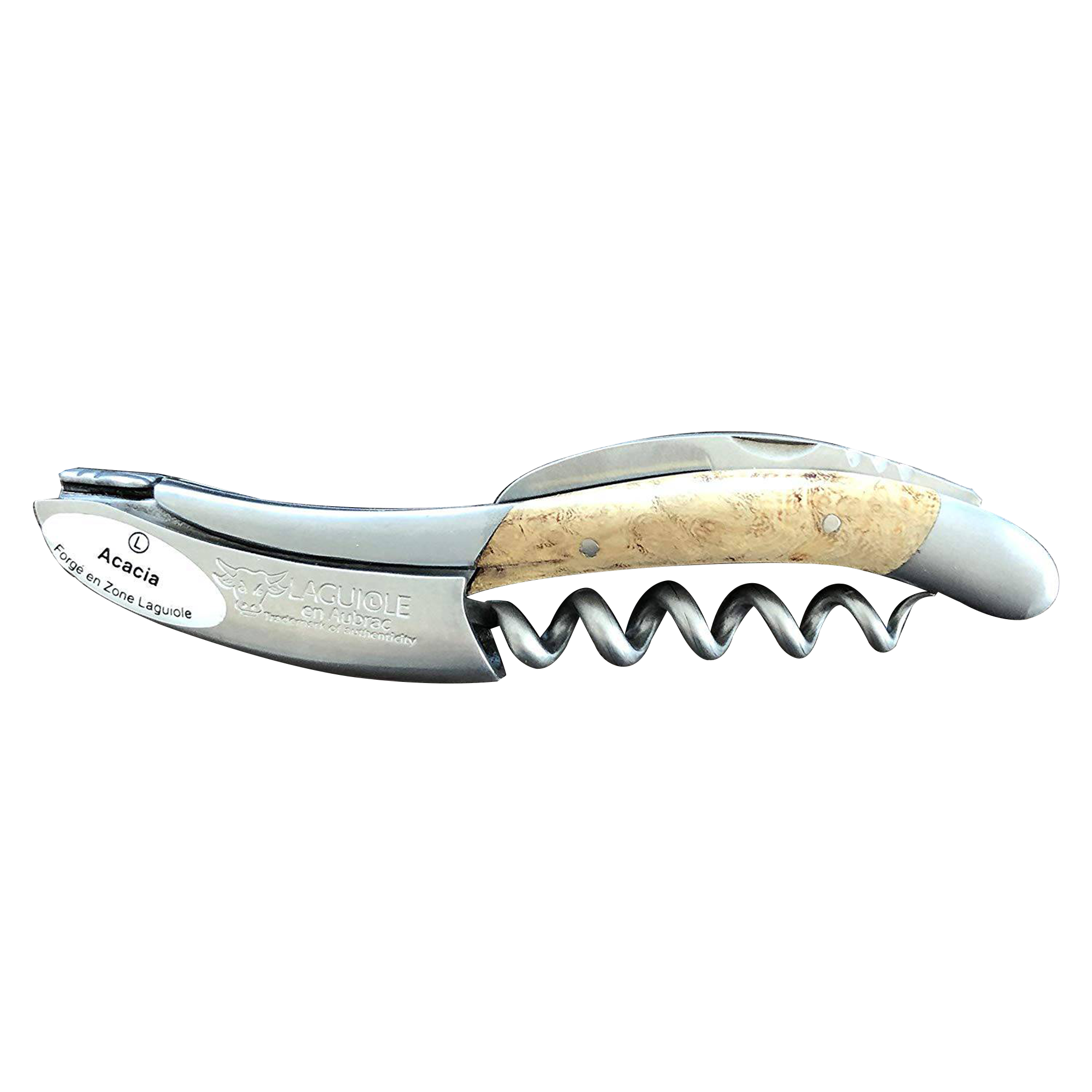 Handcrafted Sommelier Waiter's Corkscrew with Acacia Wood Handle by Laguiole en Aubrac