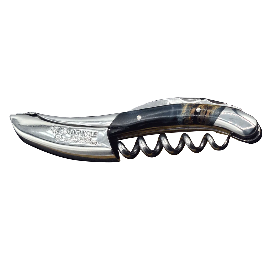Handcrafted Sommelier Waiter's Corkscrew with Stabilized Blue Poplar Burl Handle, Polished Bolster by Laguiole en Aubrac