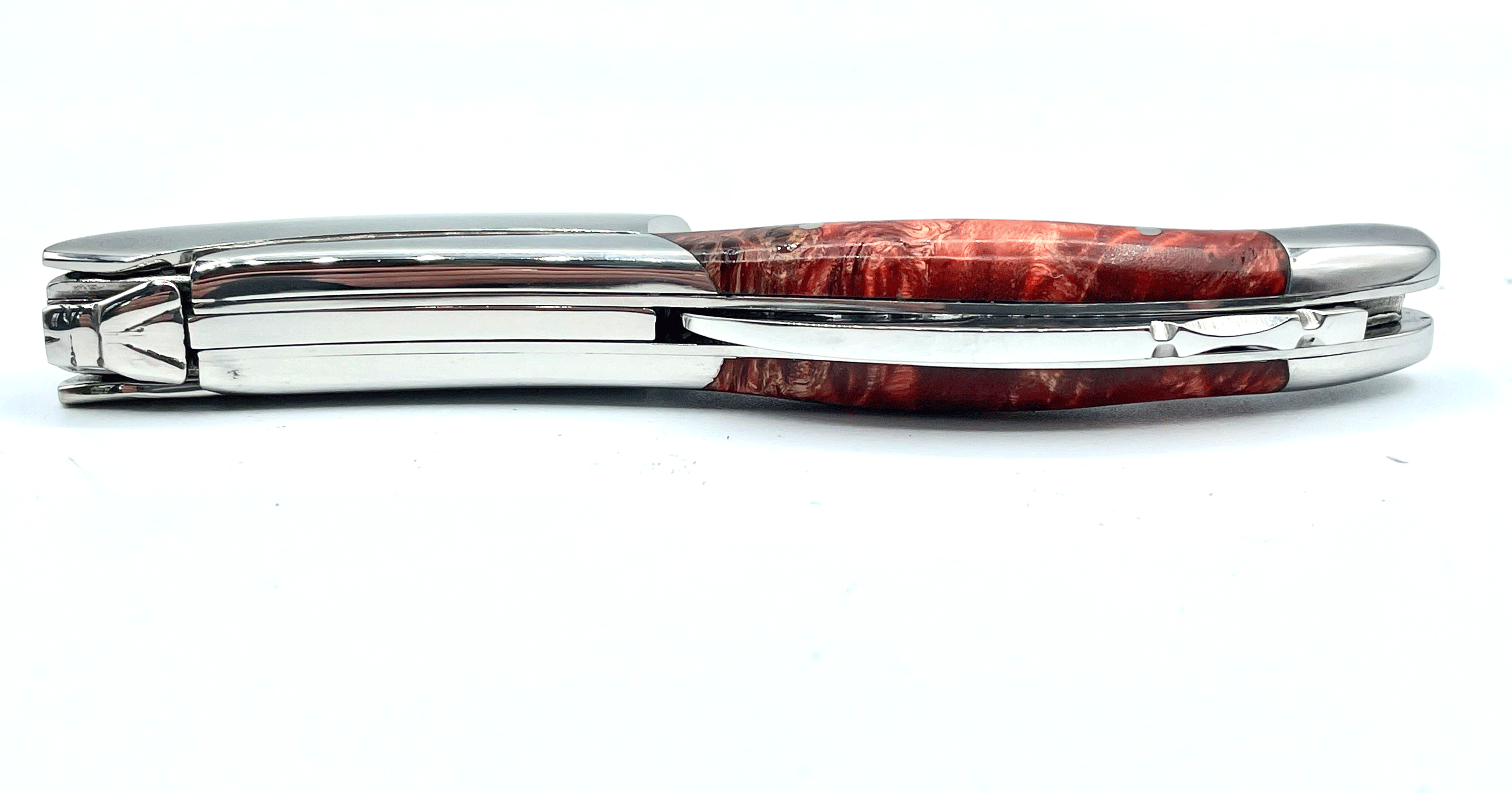 Handcrafted Sommelier Waiter's Corkscrew with Stabilized Red Poplar Burl Handle, Polished Bolster by Laguiole en Aubrac