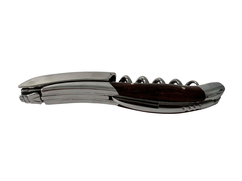Handcrafted Sommelier Waiter's Corkscrew, Marqueterie Amourette With Inlayed Horse Handle by Laguiole en Aubrac