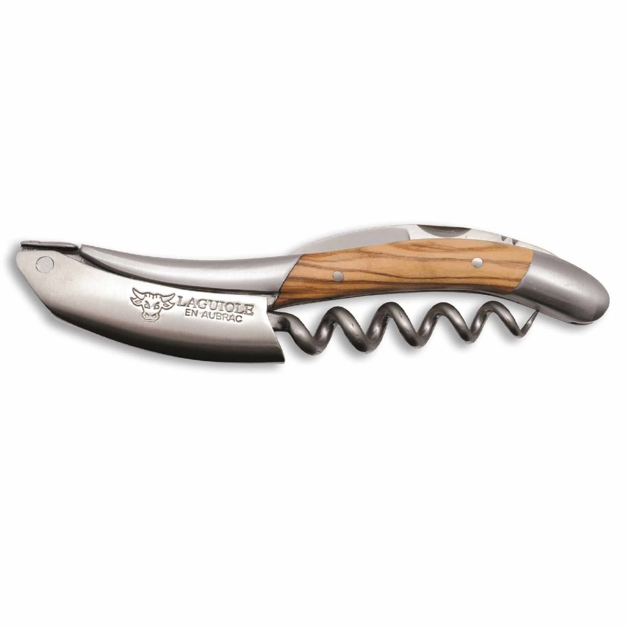 Handcrafted Sommelier Waiter's Corkscrew with Olivewood Handle by Laguiole en Aubrac