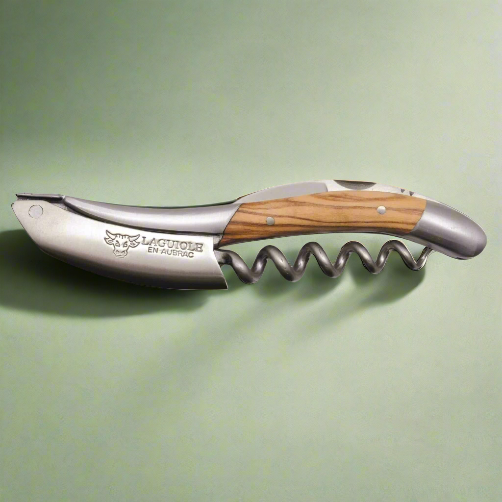 Handcrafted Sommelier Waiter's Corkscrew with Olivewood Handle by Laguiole en Aubrac