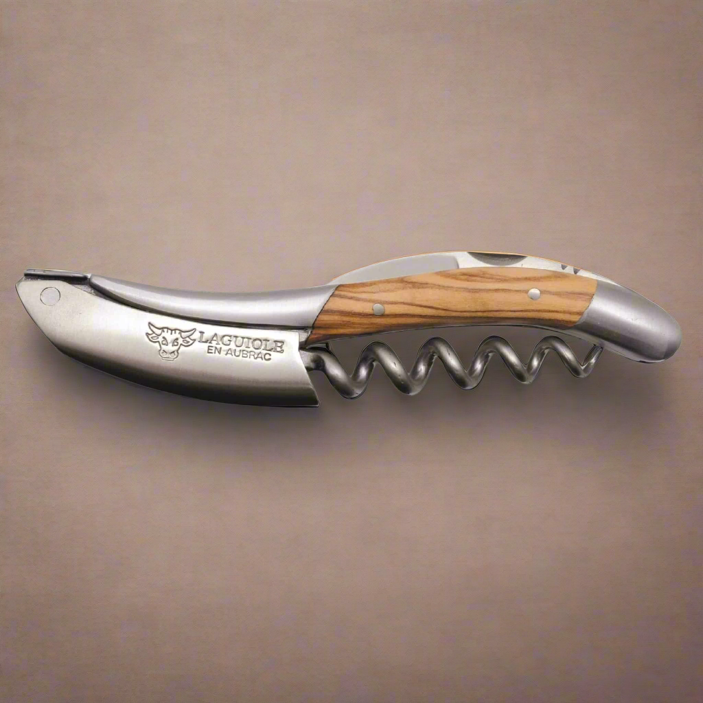 Handcrafted Sommelier Waiter's Corkscrew with Olivewood Handle by Laguiole en Aubrac