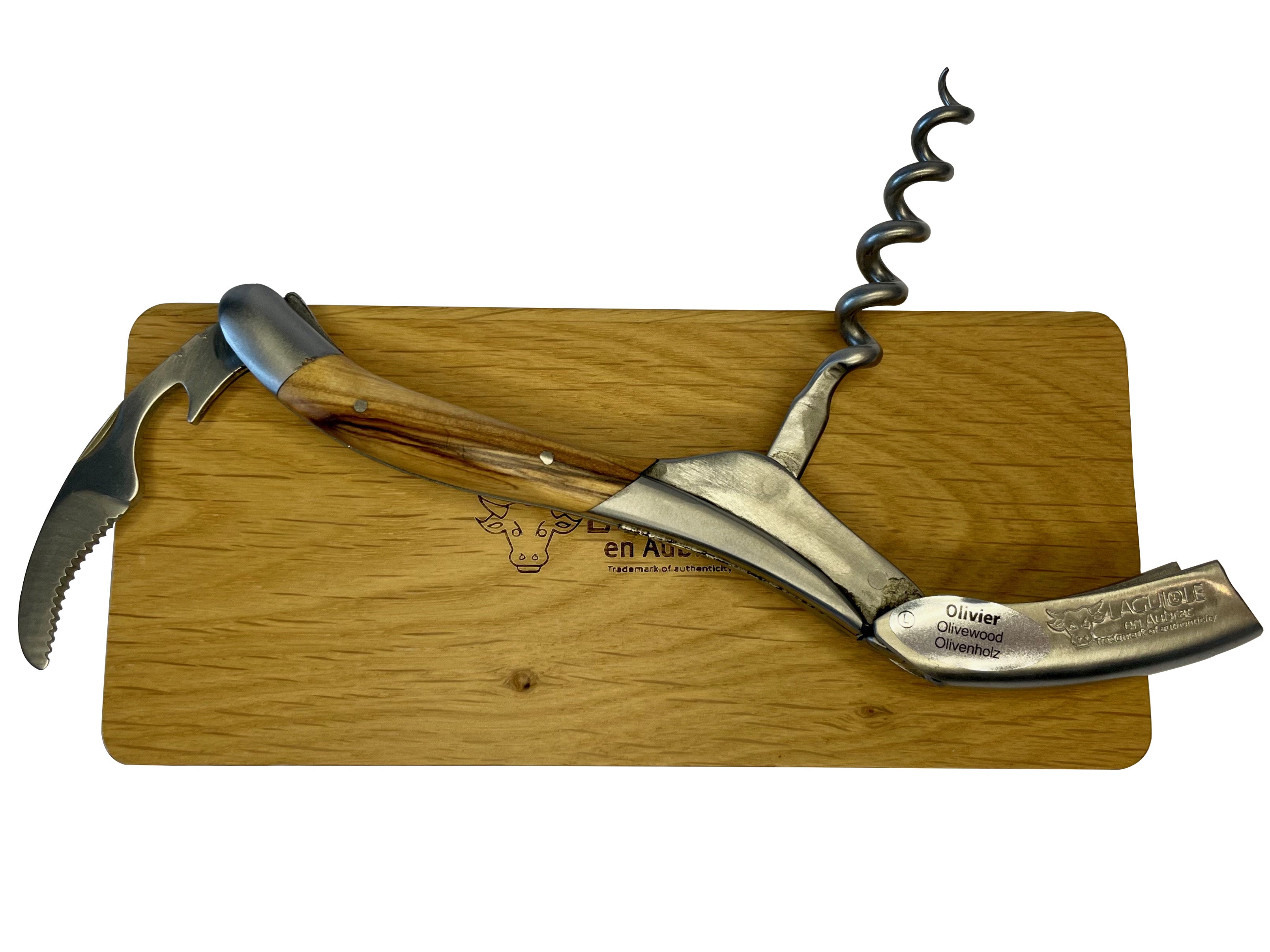 Handcrafted Sommelier Waiter's Corkscrew with Olivewood Handle by Laguiole en Aubrac