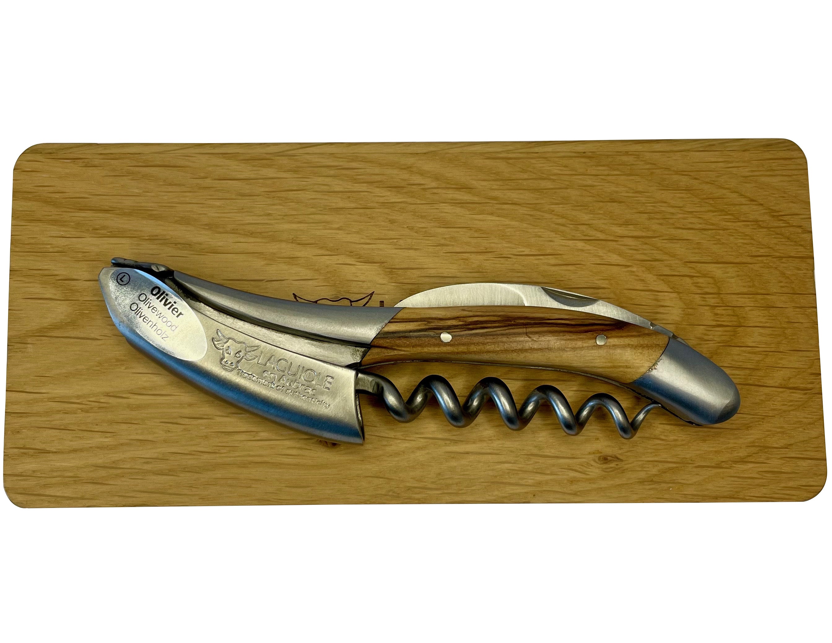 Handcrafted Sommelier Waiter's Corkscrew with Olivewood Handle by Laguiole en Aubrac